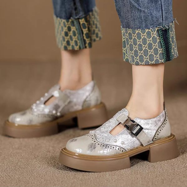 【2color】パール煌めくレトロメリージェーン《Z01343》