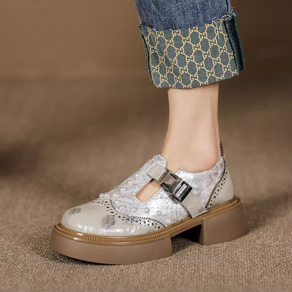 【2color】パール煌めくレトロメリージェーン《Z01343》