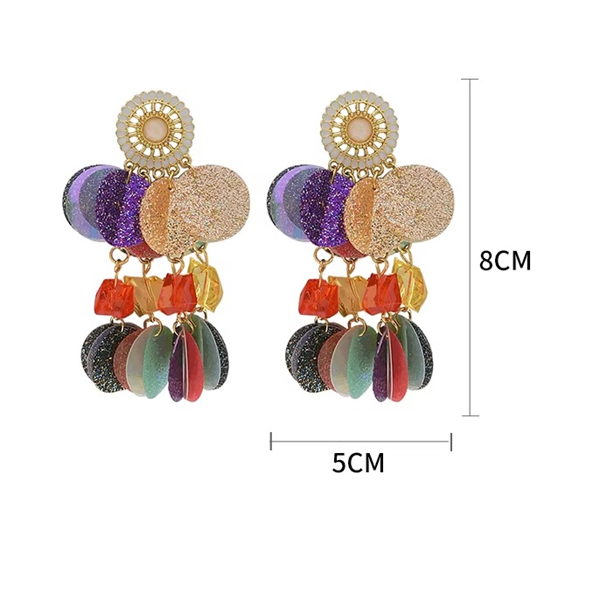 カラフルスパンコールのゴージャスピアス《Z01261》