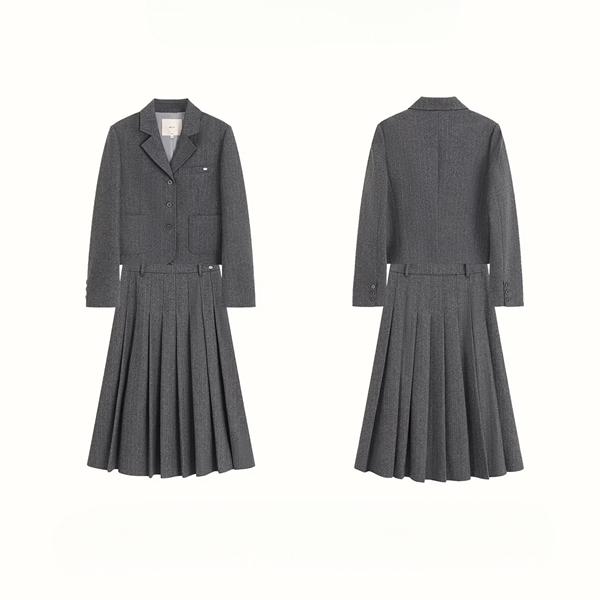 グレー×知的シルエットスーツジャケット《Z01320》