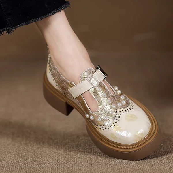 【2color】パール煌めくレトロメリージェーン《Z01343》