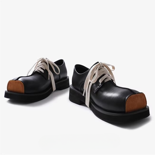 バイカラースクエア厚底ダービーシューズ《Z01352》
